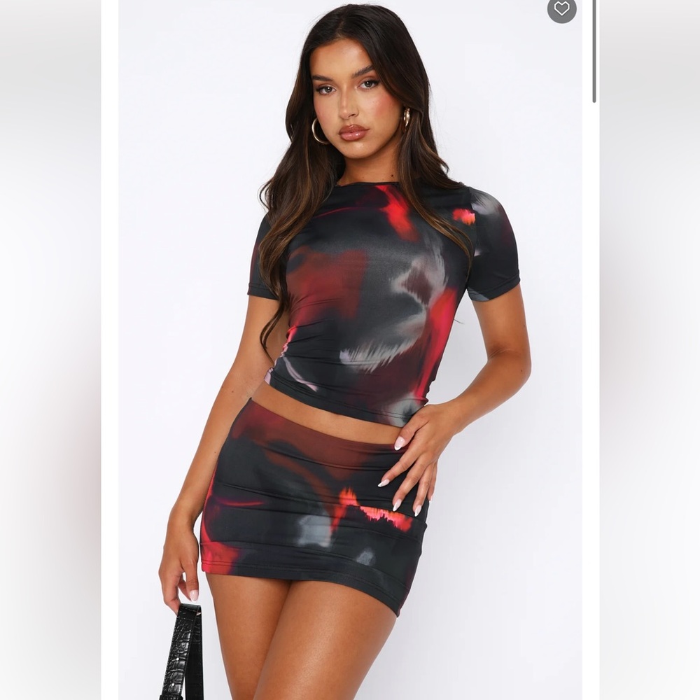 White Fox Black and Red Tie-Dye Set